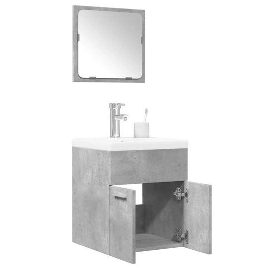 vidaXL Countertop with Sink & Mirror L42xW18xH39cm Gray