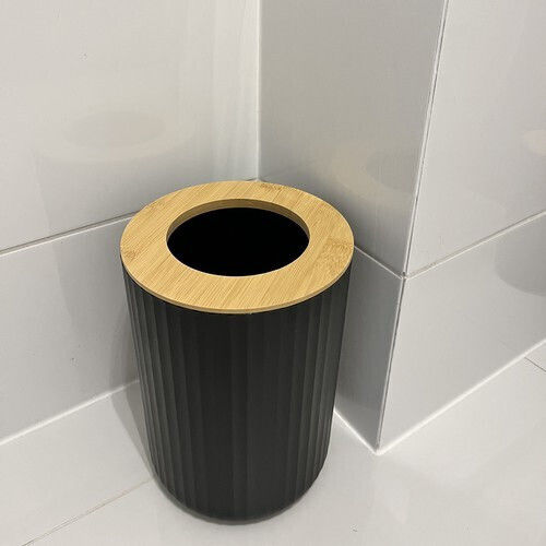Ruhhy Plastic Bathroom Accessory Set Black 6pcs