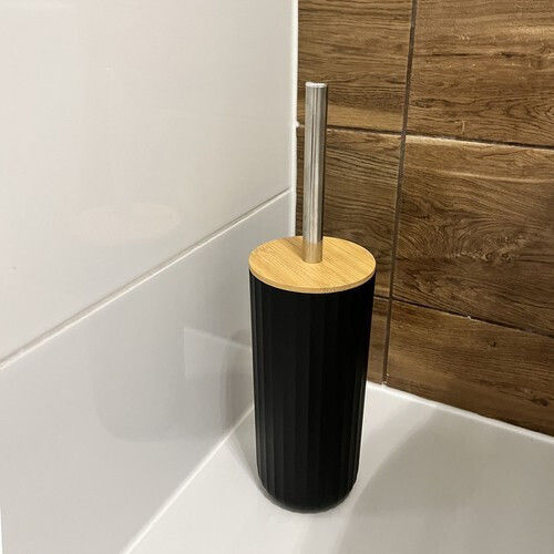 Ruhhy Plastic Bathroom Accessory Set Black 6pcs