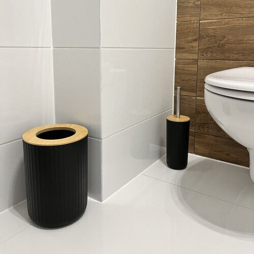 Ruhhy Plastic Bathroom Accessory Set Black 6pcs