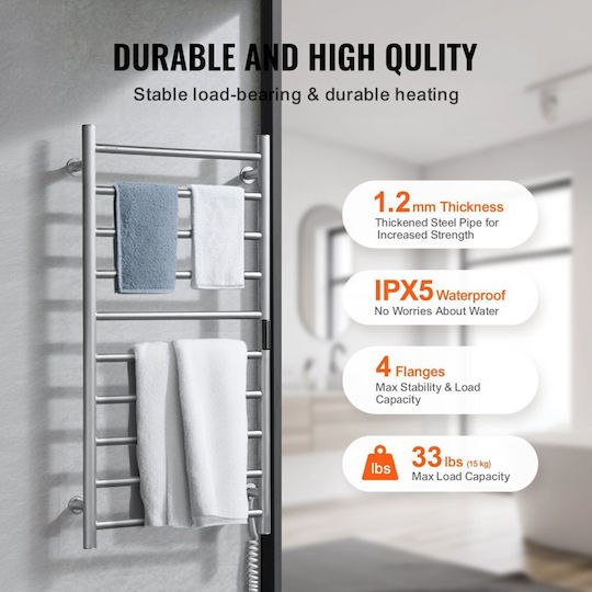 Vevor Electric Towel Rail 262W 100x50cm White