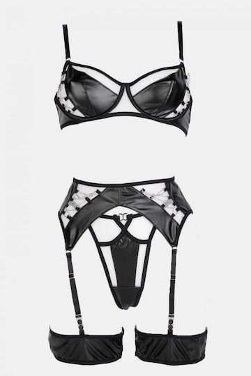 Decoro Sexy Dessous-Set mit Straps Schwarz