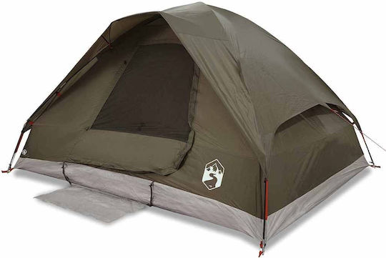 vidaXL Camping Tent Brown 3 Seasons for 4 People