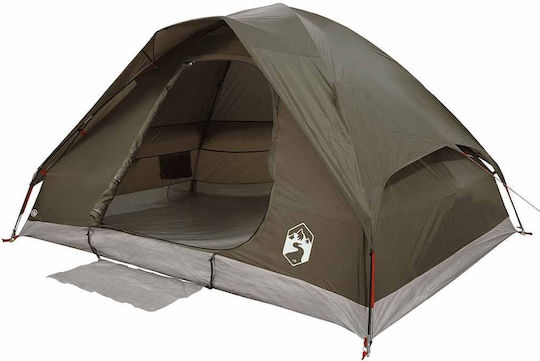 vidaXL Camping Tent Igloo Brown for 6 People