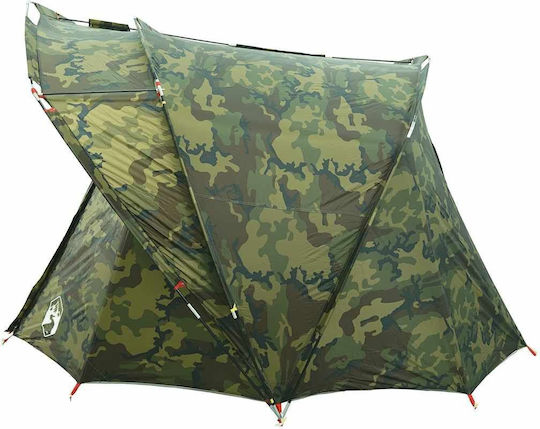 vidaXL Camping Tent Tunnel Green for 4 People