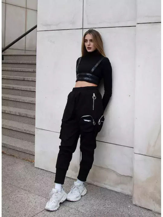 Γυναικεία Μπλούζα Βαμβακερή Μακρυμάνικη Black