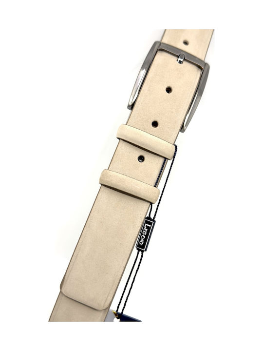 Men's Belt Leather Beige