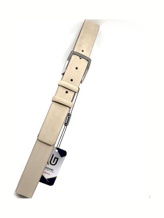 Men's Belt Leather Beige