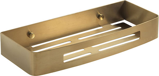 Gedy An der Wand montiert Badezimmerregal Hölzernes Gold