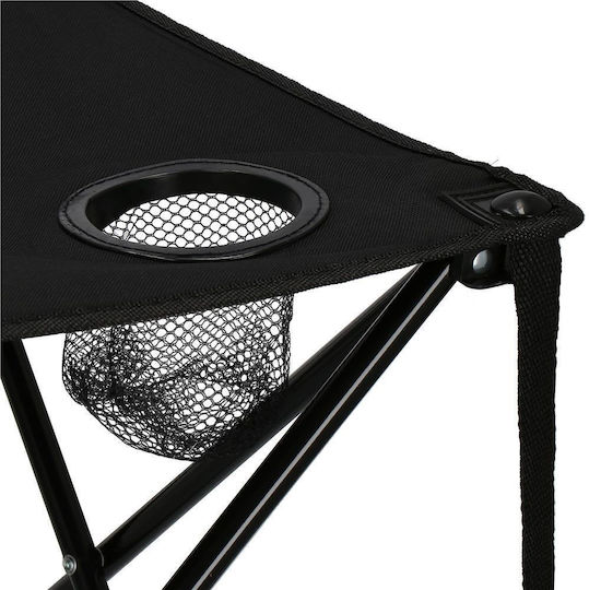 Tabelul Metalic pentru Camping Pliabil 46x46x45cm Negru