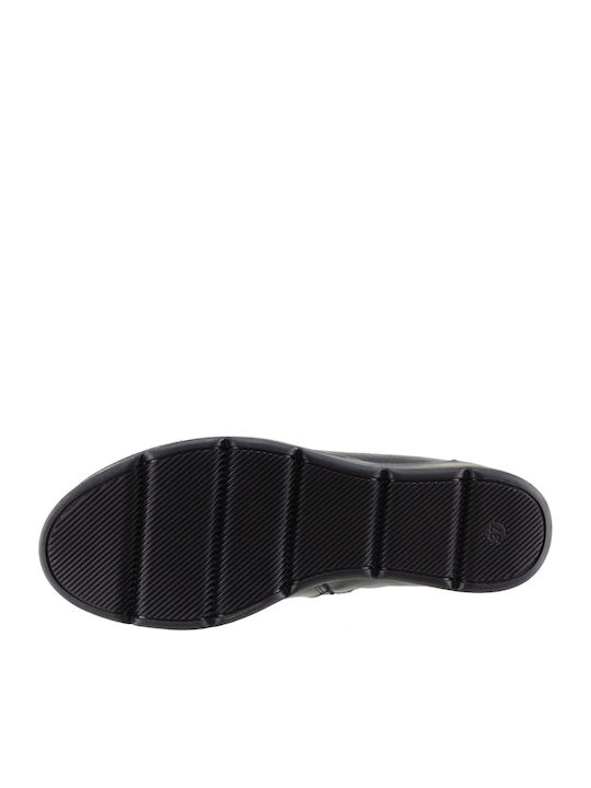 Leder Stiefeletten Damen Schwarz