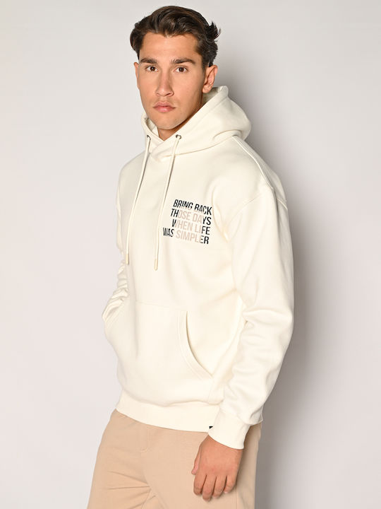 Sweatshirt mit Kapuze Ecru