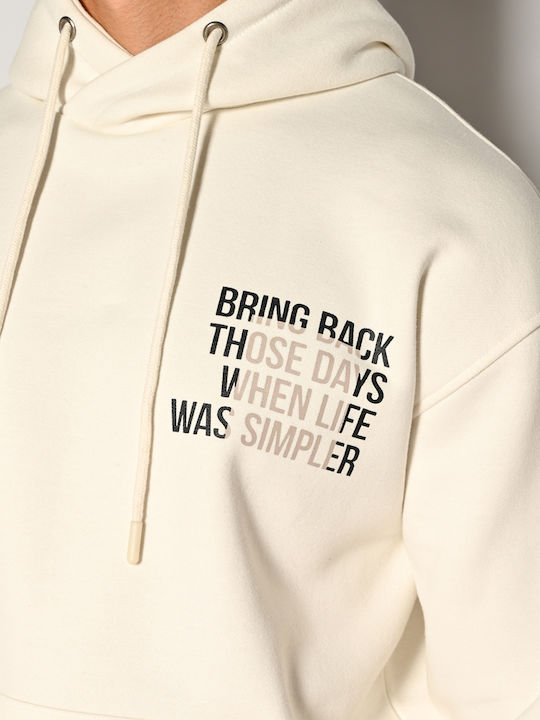Sweatshirt mit Kapuze Ecru
