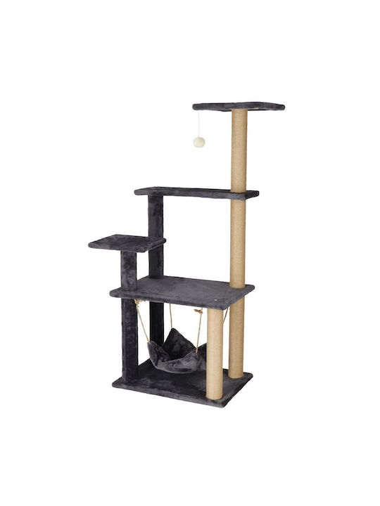 Katzen-Spielset Kratzbaum Hängematte Ball 121cm Graphit
