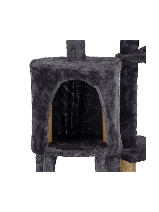 Cat Playset Scratching Post Hidden Nook Bed Balls 145cm Graphite