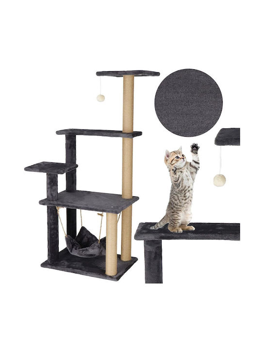 Cat Playset Scratching Post Hammock Ball 121cm Graphite