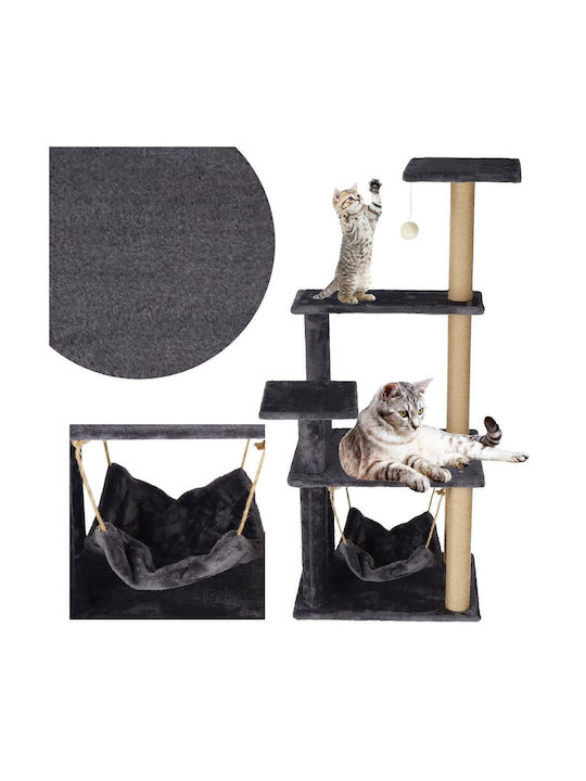 Cat Playset Scratching Post Hammock Ball 121cm Graphite