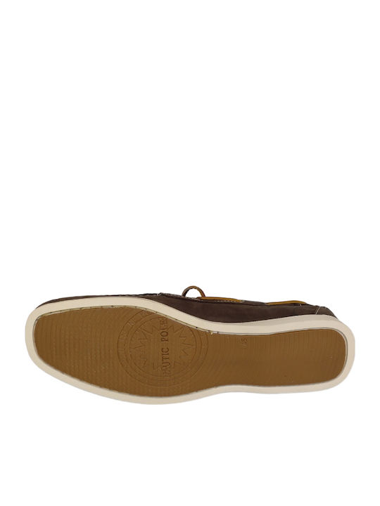 Δερμάτινα Ανδρικά Boat Shoes σε Καφέ Χρώμα