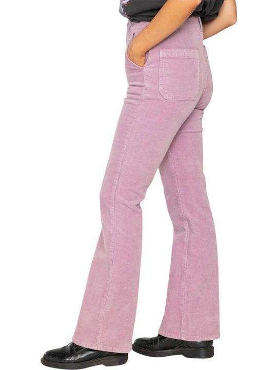 Wave Cord Women's Fabric Trousers Lilac Fog