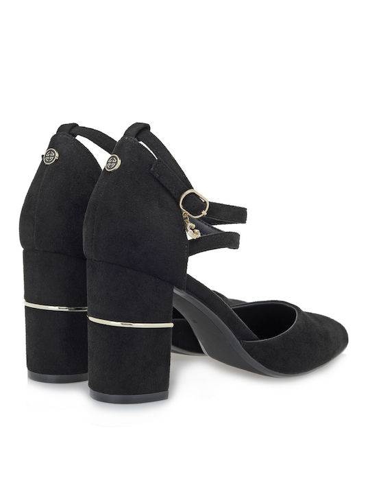 Pumps mit Riemchen & hoher Absatz Schwarz