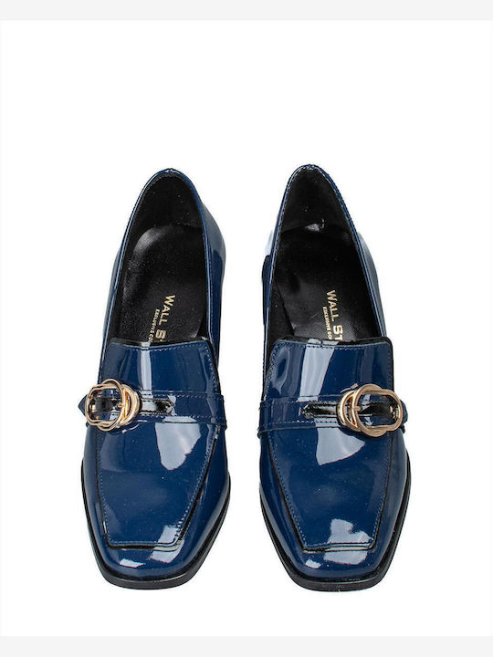 Δερμάτινα Γυναικεία Loafers σε Μπλε Χρώμα
