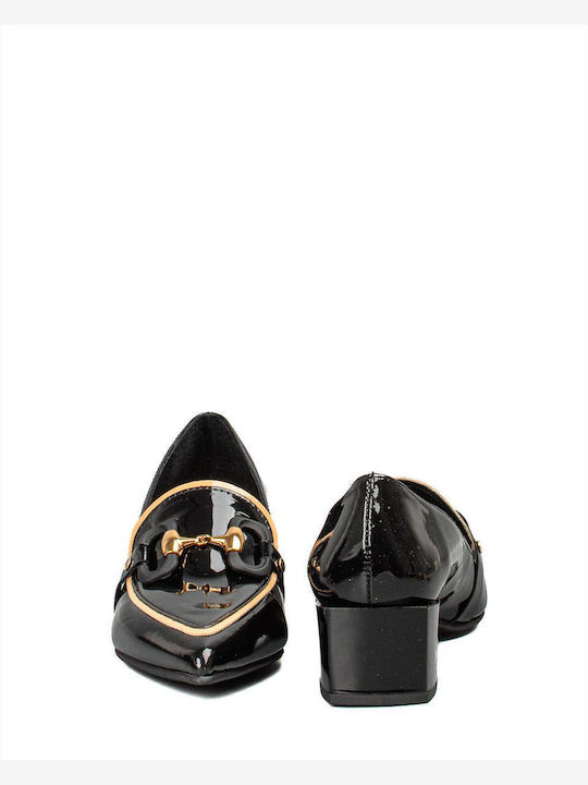 Δερμάτινα Γυναικεία Loafers σε Μαύρο Χρώμα