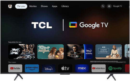 TCL Smart Τηλεόραση 55" 4K UHD QLED C655 HDR (2024) 55C655