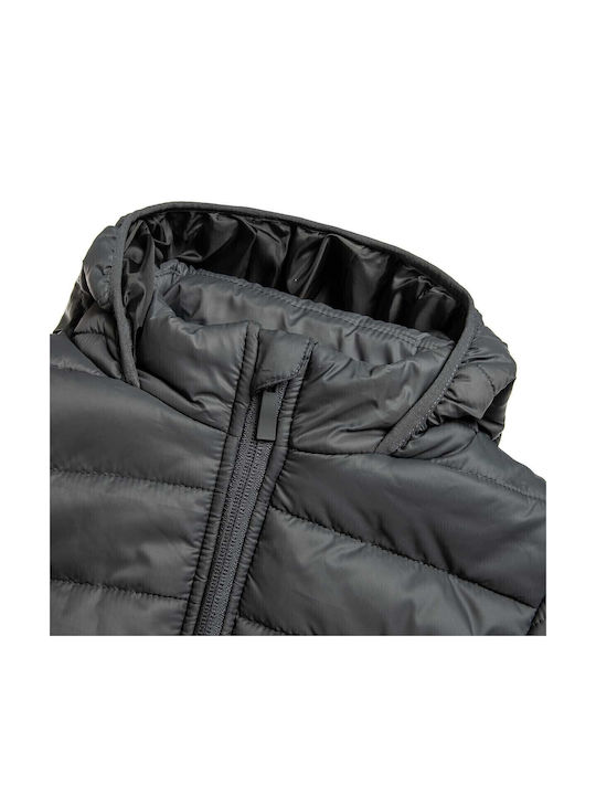 Kids' Quilted Jacket with Hood Gray