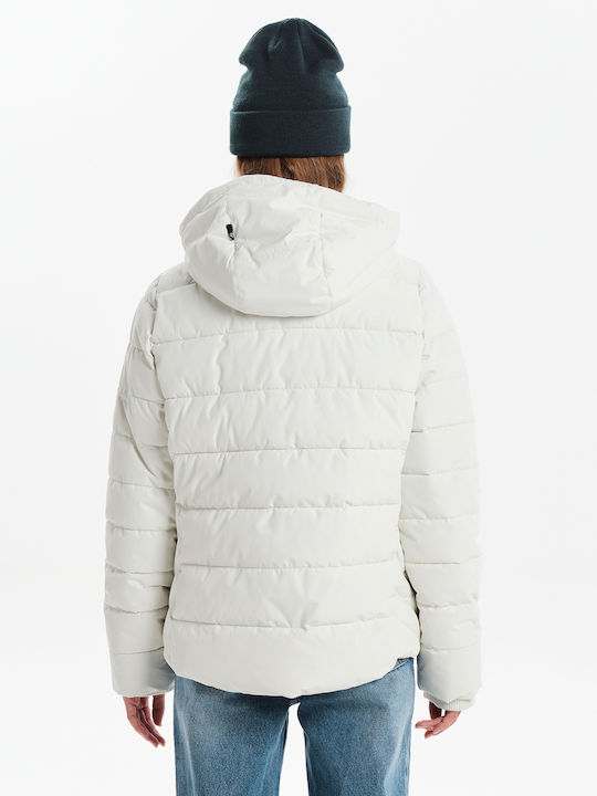 Kurz Damen Puffer Jacke Weiß