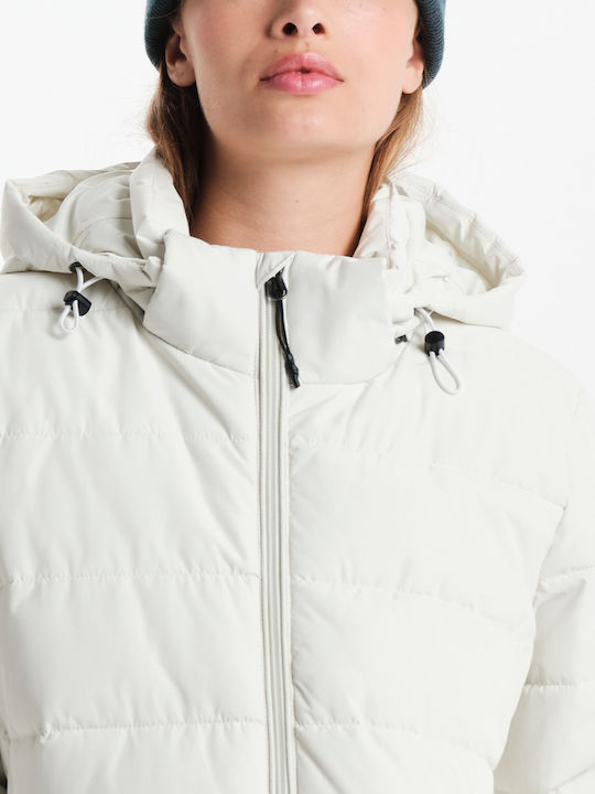 Kurz Damen Puffer Jacke Weiß