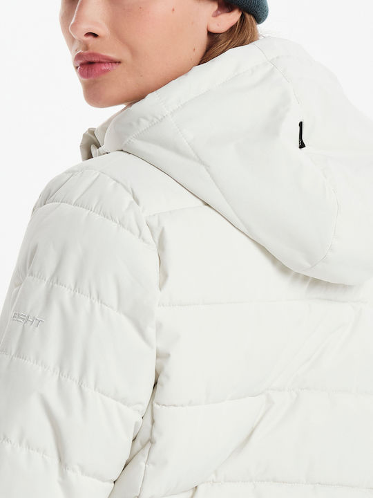 Kurz Damen Puffer Jacke Weiß