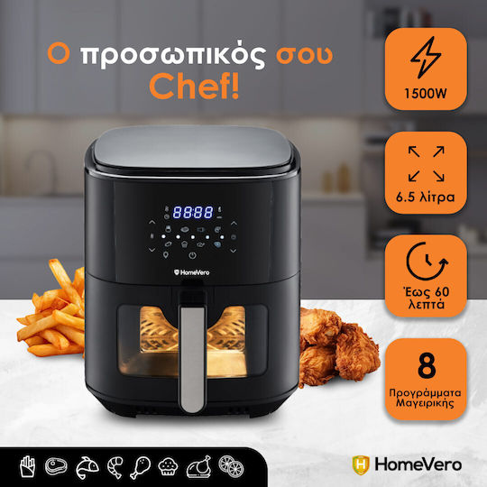 HomeVero HV-AF6.5W Air Fryer 6.5lt Black