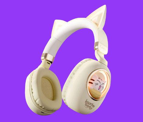 Kiddoboo Delulu Bluetooth Wireless On Ear Headphones with 6 hours of Operation Gold