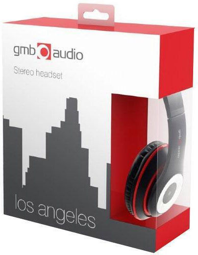 Gembird Los Angeles Жични Over Ear Слушалки Черни