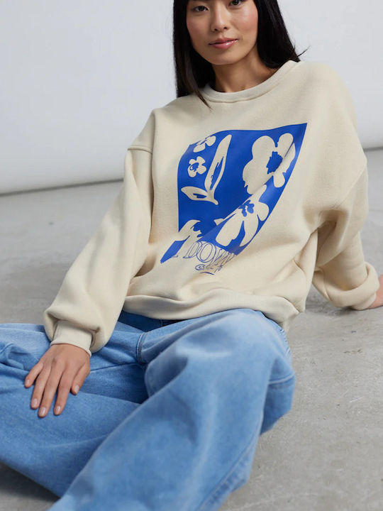 Sweatshirt Μακρύ Γυναικείο Φούτερ White