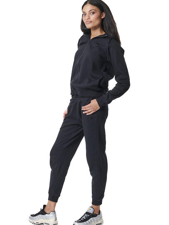 Body Action Women's Hooded Fleece Cardigan Black