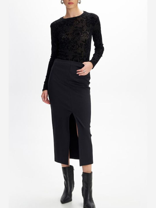 Ale - The Non Usual Casual Pencil Maxi Skirt Black