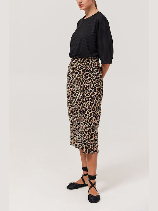 Enzzo Midi Skirt Coffee