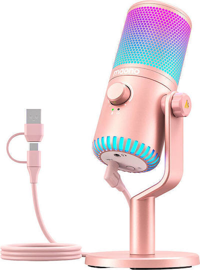 Maono Δυναμικό 3.5mm Microphone Tabletop for Vocals in Pink Color