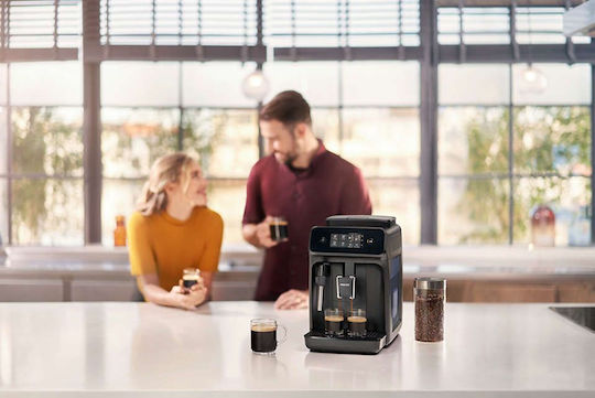 Philips Series 1200 Αυτόματη Μηχανή Espresso 1500W Πίεσης 15bar με Μύλο Άλεσης Μαύρη EP1220/00