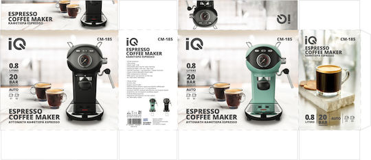 IQ Automatic Espresso Machine 1050W Pressure 20bar Black CM-185