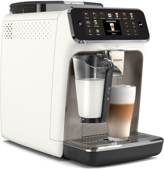 Philips Series 5500 Automatic Espresso Coffee Machine 1500W Pressure 15bar for Cappuccino with Grinder White EP5545/70