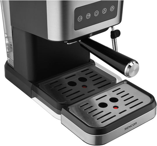 Sencor Μηχανή Espresso 1050W Πίεσης 20bar Ασημί SES 4020SS