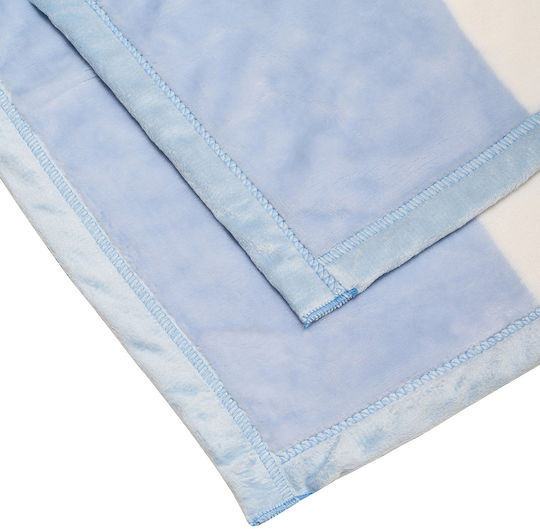 abo Одеяло Детско легло Велур Синьо Light Blue 110x140см.