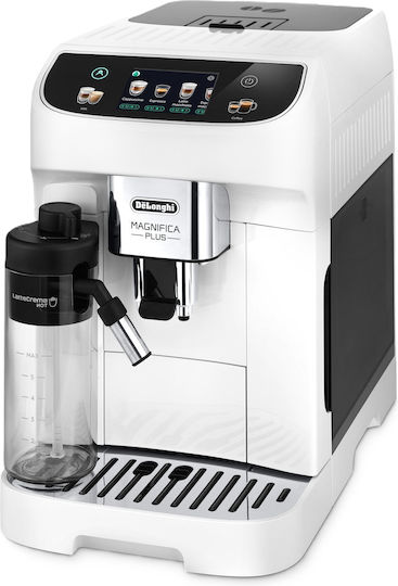 De'Longhi Magnifica Plus Automatic Espresso Coffee Machine 1450W Pressure 15bar for Cappuccino with Grinder White ECAM320.60.W