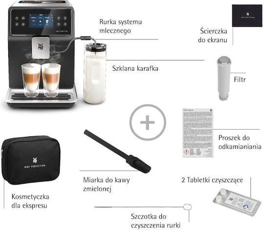 WMF 860L Automat Espressoare 1550W Presiune 15bar cu Râșniță Turcoaz CP853D