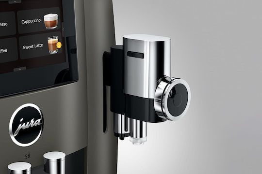 Jura S8 Автоматична Еспресо Кафемашина 1450W Налягане 15bar с Мелачка Тъмен Инокс 1314400