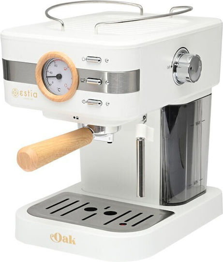 Estia Οak Automatic Espresso Machine 950W Pressure 15bar White