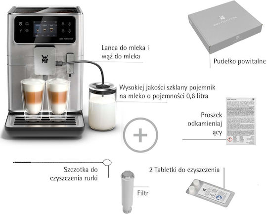 WMF Perfection 660 Automatische Espressomaschine 1550W Druckreiniger 15bar mit Mahlwerk Türkis CP813D
