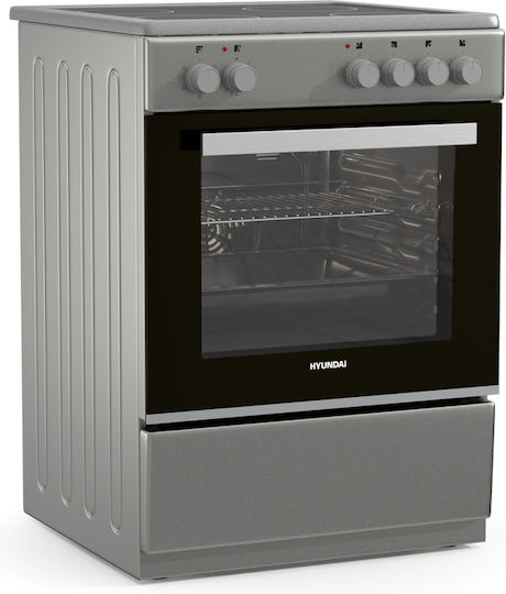 Cooker 69lt with Ceramic Hobs W60cm. Inox